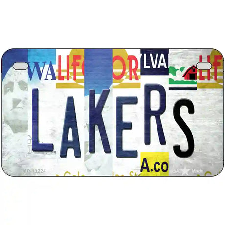 Lakers Strip Art Novelty Metal License Plate Tag 7" x 4" (MP)