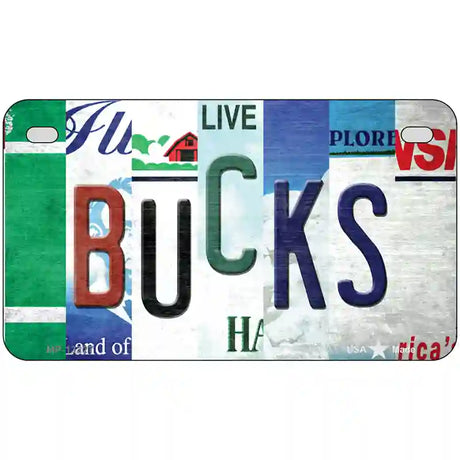 Bucks Strip Art Novelty Metal License Plate Tag 7" x 4" (MP)