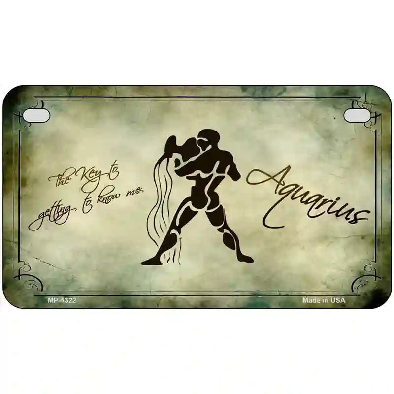 Aquarius Zodiac Novelty Metal License Plate 7" x 4" (MP)