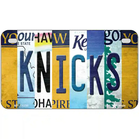 Knicks Strip Art Novelty Metal License Plate Tag 7" x 4" (MP)