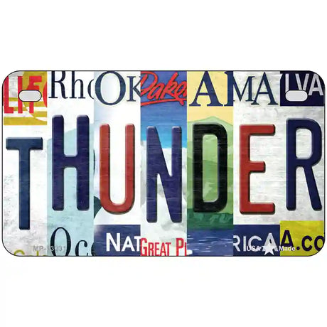 Thunder Strip Art Novelty Metal License Plate Tag 7" x 4" (MP)