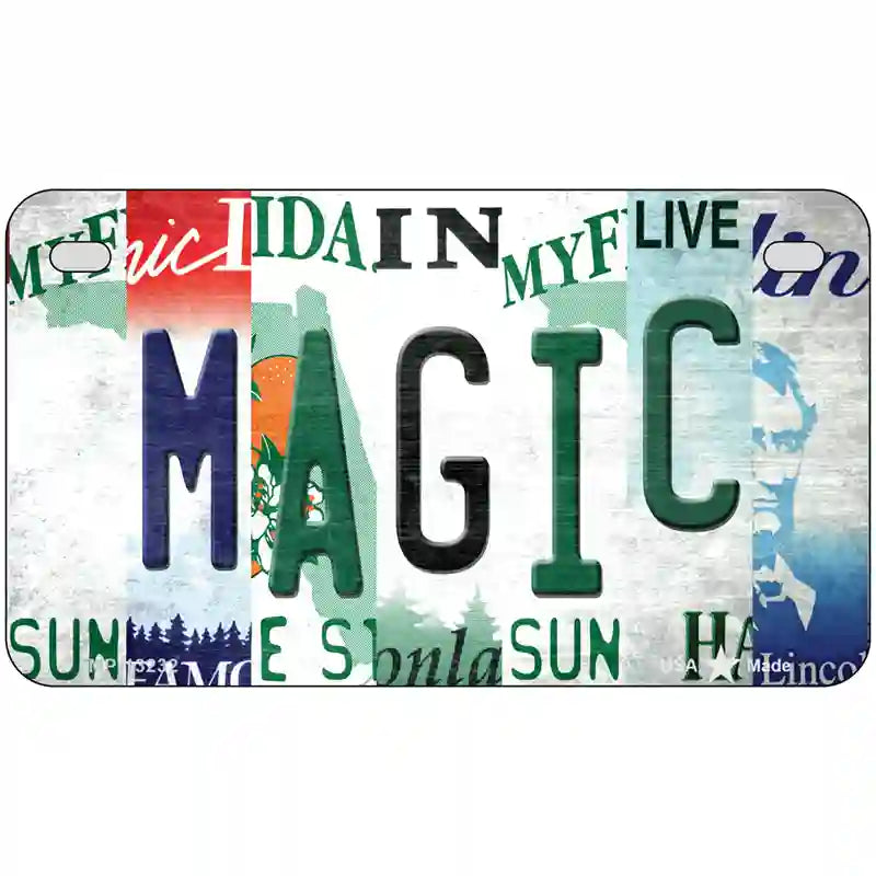 Magic Strip Art Novelty Metal License Plate Tag 7" x 4" (MP)