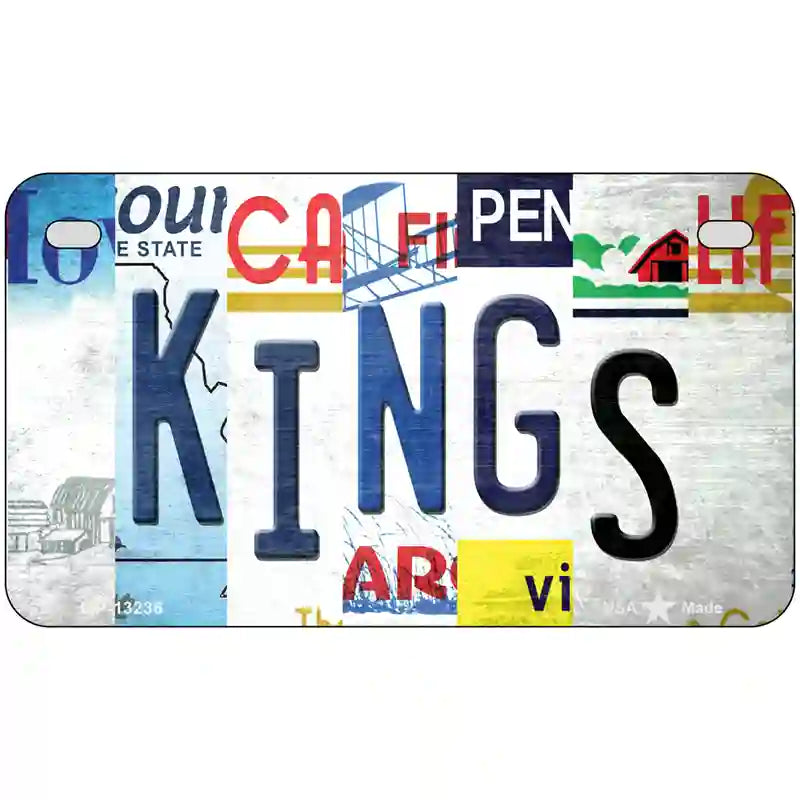 Kings Strip Art Novelty Metal License Plate Tag 7" x 4" (MP)