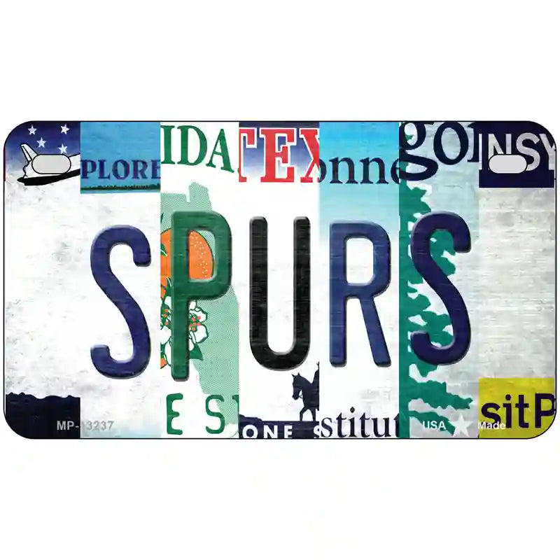 Spurs Strip Art Novelty Metal License Plate Tag 7" x 4" (MP)