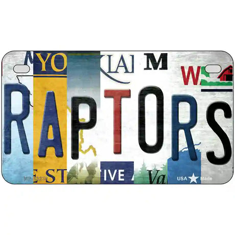 Raptors Strip Art Novelty Metal License Plate Tag 7" x 4" (MP)