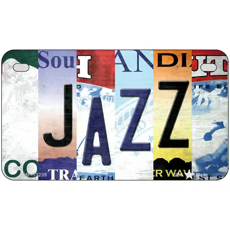 Jazz Strip Art Novelty Metal License Plate Tag 7" x 4" (MP)