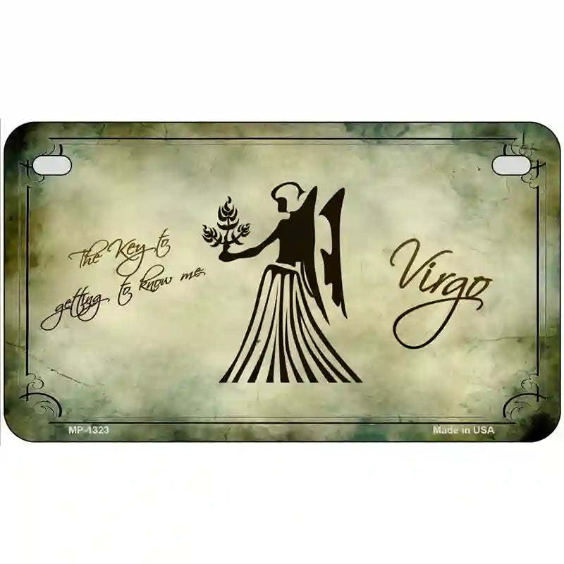 Virgo Zodiac Novelty Metal License Plate 7" x 4" (MP)