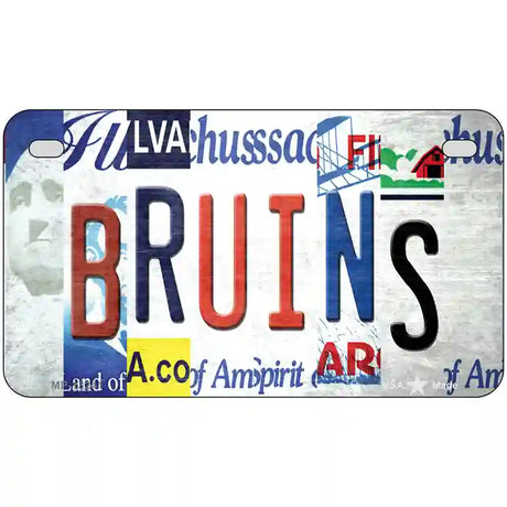 Bruins Strip Art Novelty Metal License Plate Tag 7" x 4" (MP)