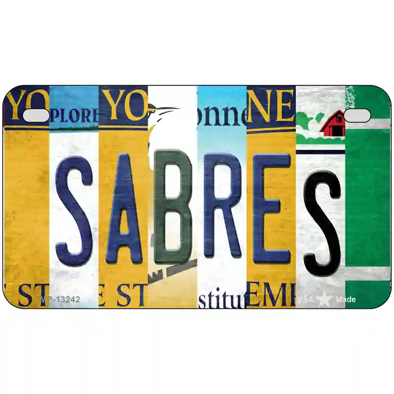 Sabres Strip Art Novelty Metal License Plate Tag 7" x 4" (MP)