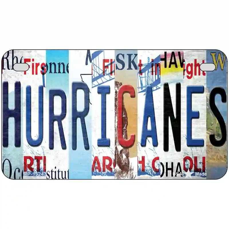 Hurricanes Strip Art Novelty Metal License Plate Tag 7" x 4" (MP)