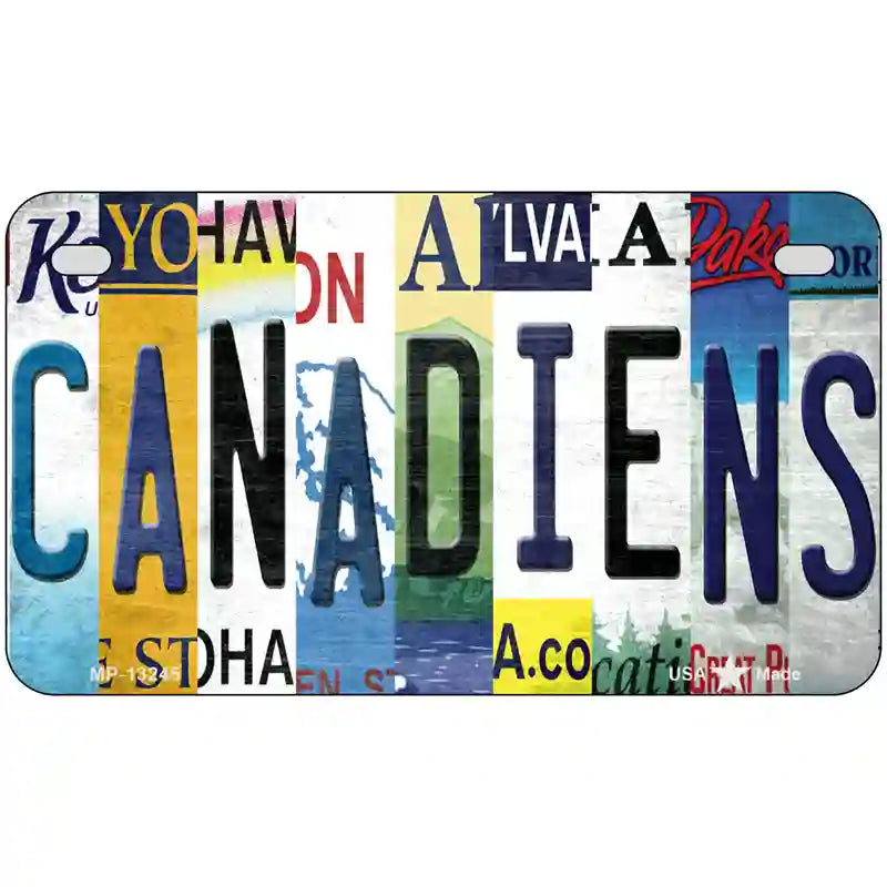 Canadiens Strip Art Novelty Metal License Plate Tag 7" x 4" (MP)