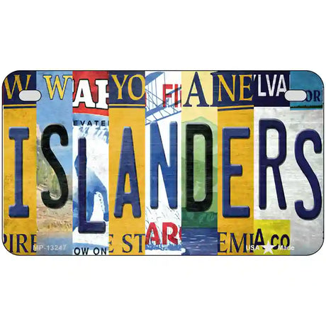 Islanders Strip Art Novelty Metal License Plate Tag 7" x 4" (MP)