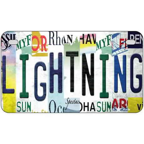 Lightning Strip Art Novelty Metal License Plate Tag 7" x 4" (MP)