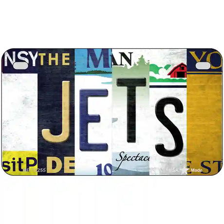 Jets Strip Art Hockey Novelty Metal License Plate Tag 7" x 4" (MP)