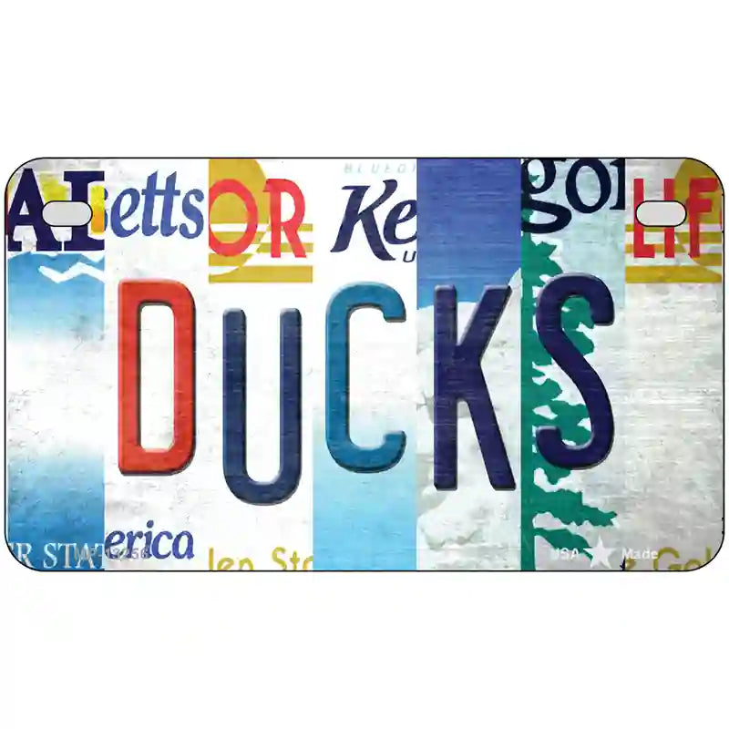 Ducks Strip Art Novelty Metal License Plate Tag 7" x 4" (MP)