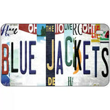 Blue Jackets Strip Art Novelty Metal License Plate Tag 7" x 4" (MP)