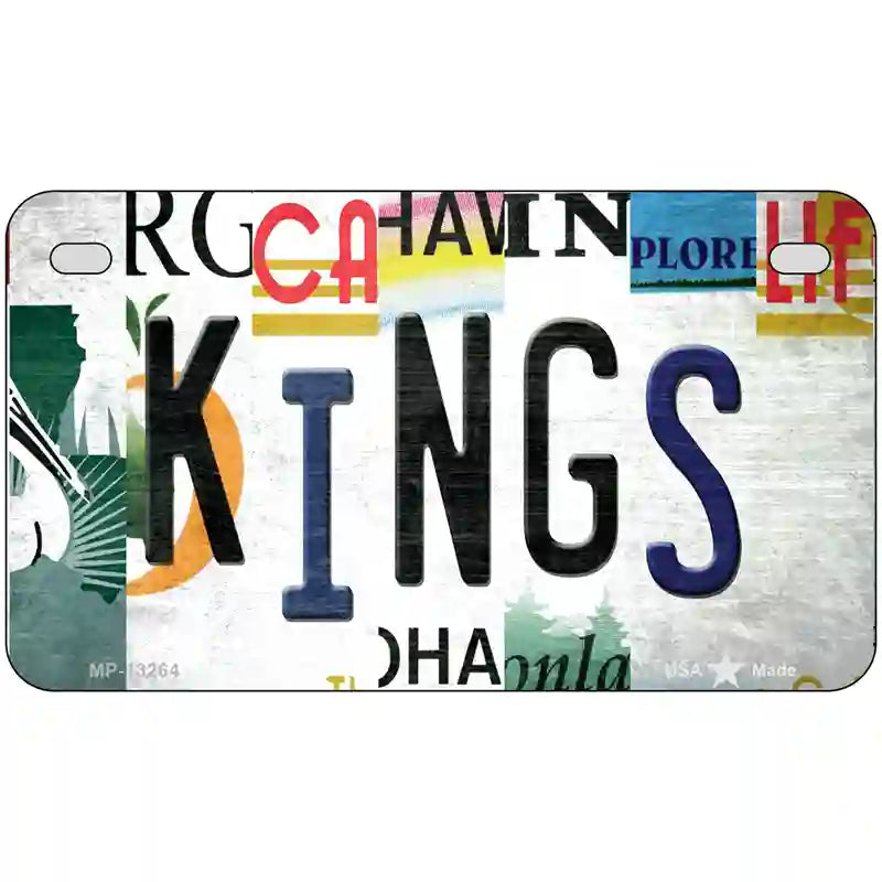 Kings Strip Art Hockey Novelty Metal License Plate Tag 7" x 4" (MP)