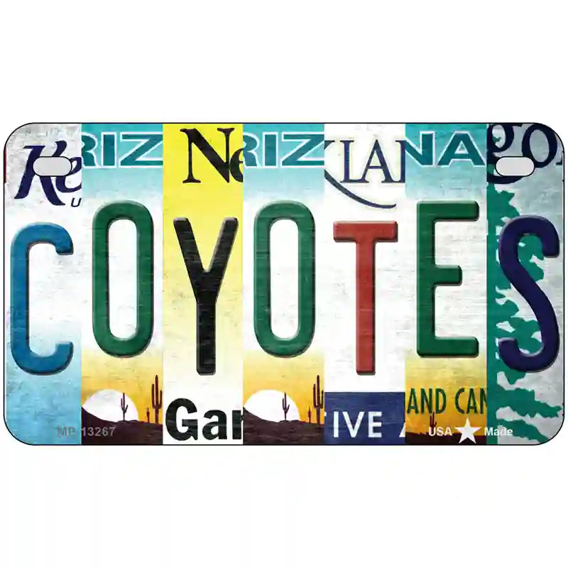 Coyotes Strip Art Novelty Metal License Plate Tag 7" x 4" (MP)