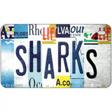 Sharks Strip Art Novelty Metal License Plate Tag 7" x 4" (MP)