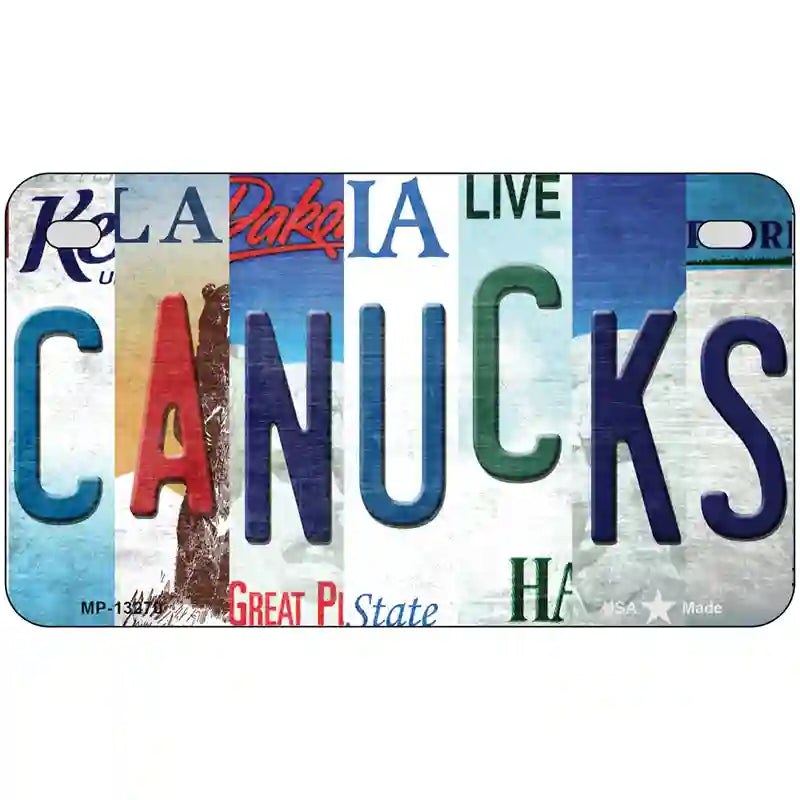 Canucks Strip Art Novelty Metal License Plate Tag 7" x 4" (MP)