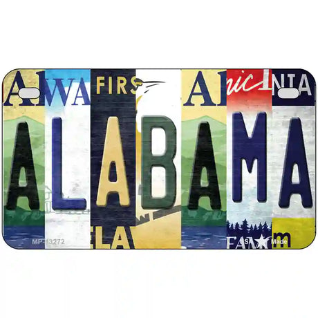 Alabama Strip Art Novelty Metal License Plate Tag 7" x 4" (MP)