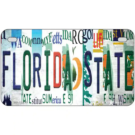 Florida State Strip Art Novelty Metal License Plate Tag 7" x 4" (MP)