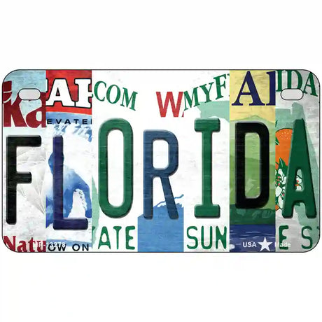 Florida Strip Art Novelty Metal License Plate Tag 7" x 4" (MP)