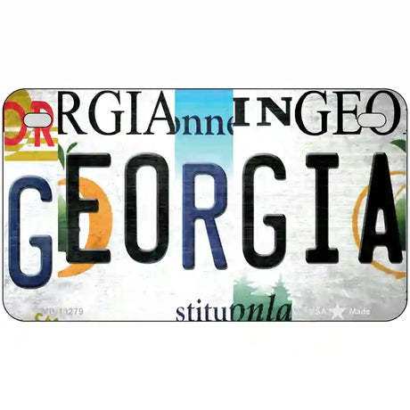 Georgia Strip Art Novelty Metal License Plate Tag 7" x 4" (MP)