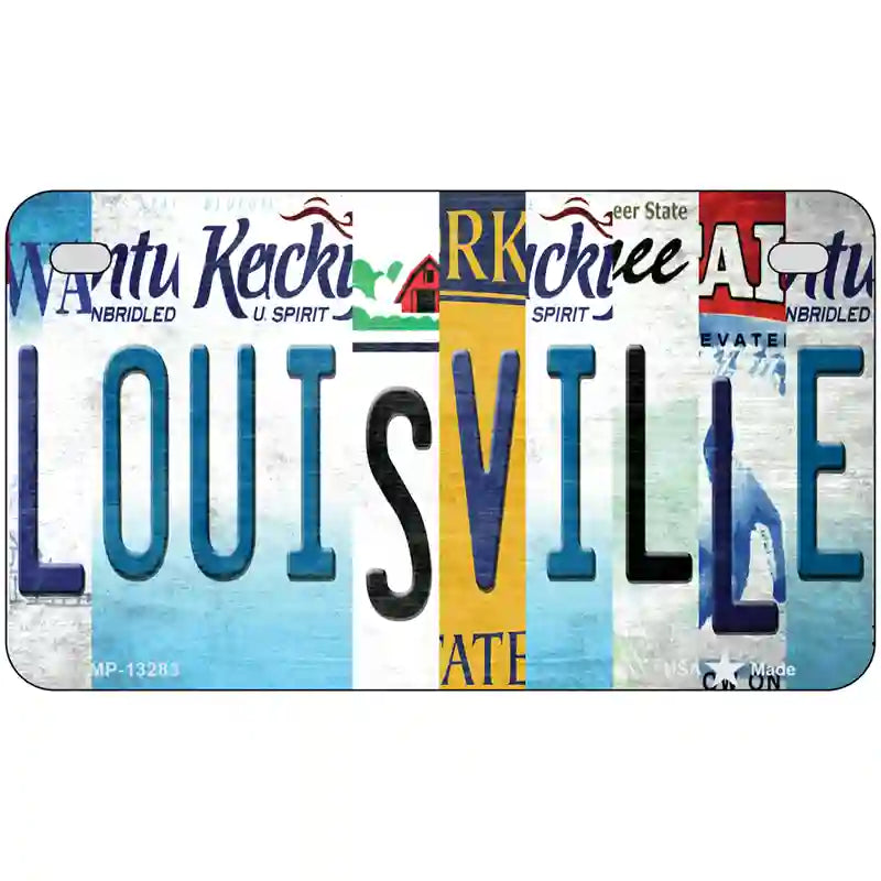 Louisville Strip Art Novelty Metal License Plate Tag 7" x 4" (MP)