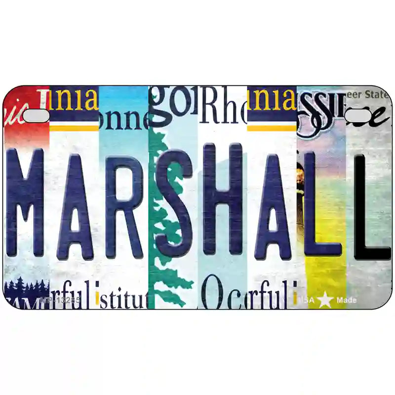 Marshall Strip Art Novelty Metal License Plate Tag 7" x 4" (MP)