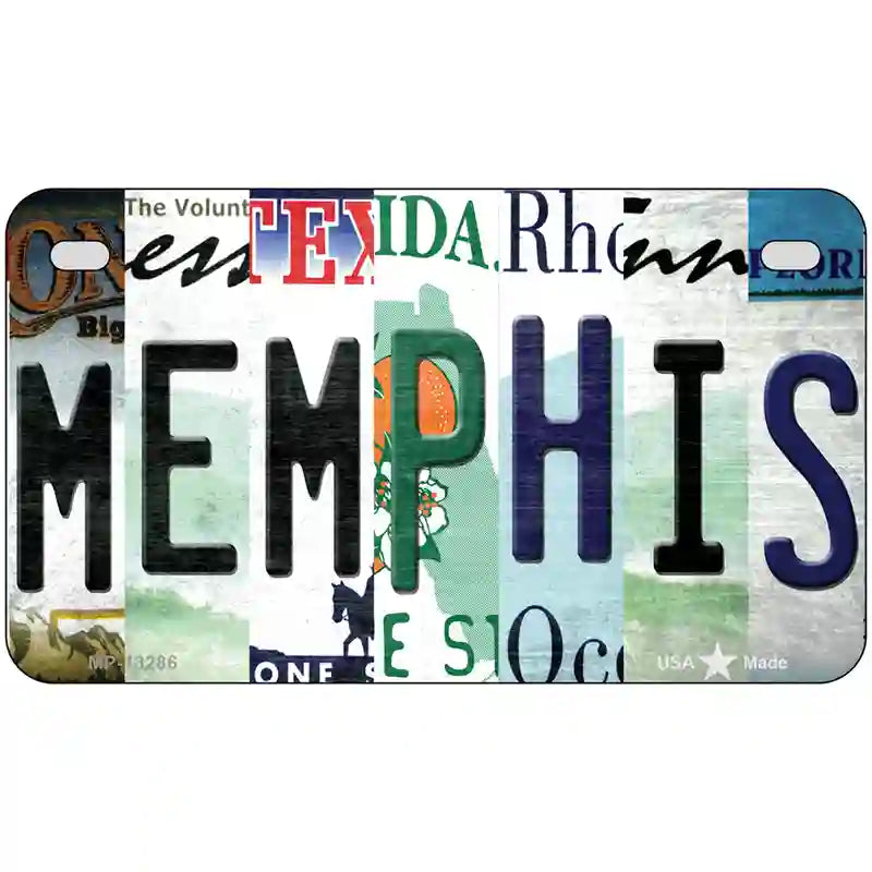 Memphis Strip Art Novelty Metal License Plate Tag 7" x 4" (MP)