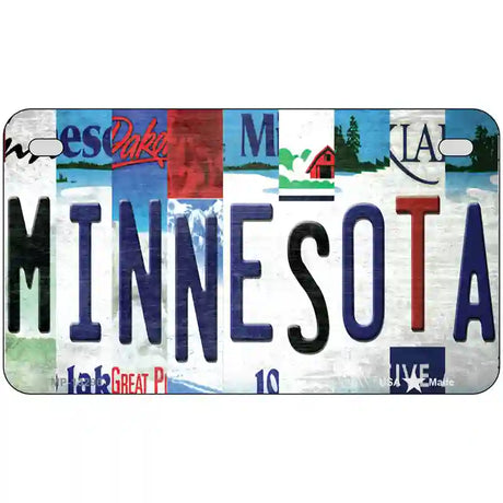 Minnesota Strip Art Novelty Metal License Plate Tag 7" x 4" (MP)