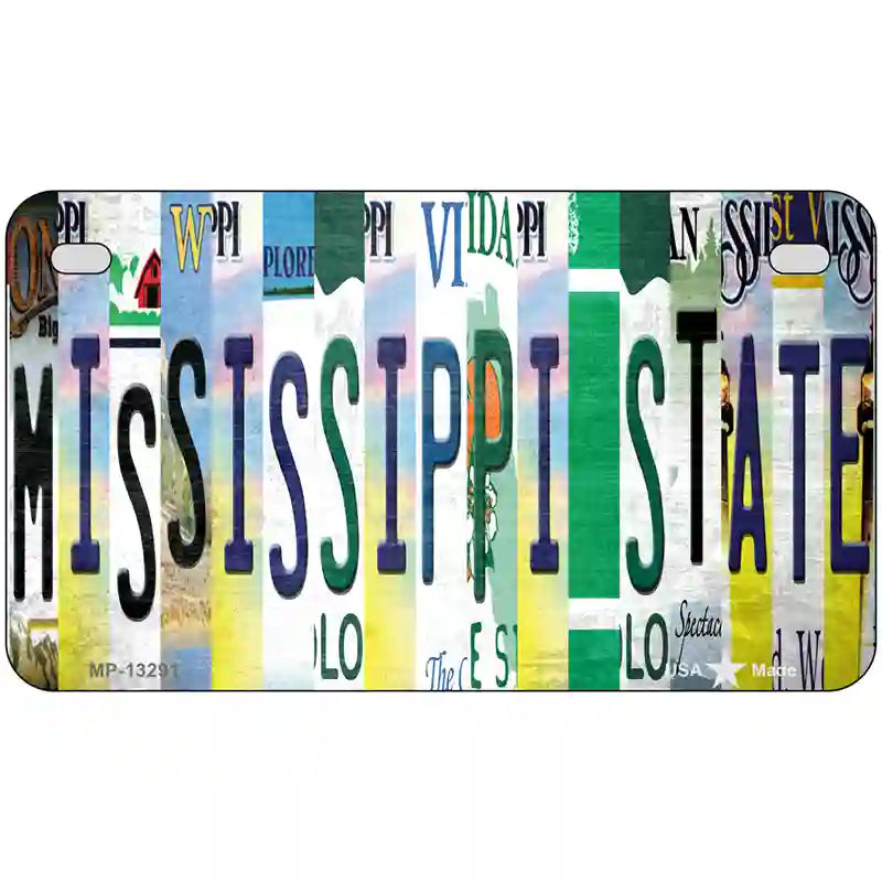 Mississippi State Strip Art Novelty Metal License Plate Tag 7" x 4" (MP)