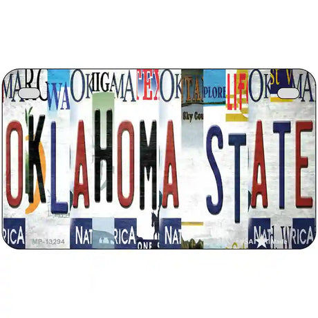 Oklahoma State Strip Art Novelty Metal License Plate Tag 7" x 4" (MP)