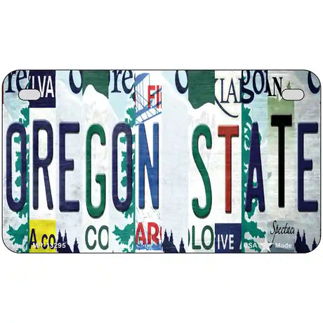 Oregon State Strip Art Novelty Metal License Plate Tag 7" x 4" (MP)