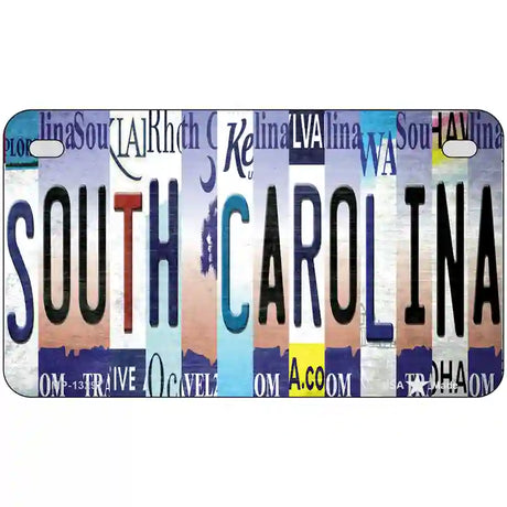 South Carolina Strip Art Novelty Metal License Plate Tag 7" x 4" (MP)