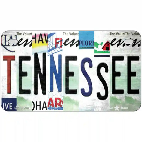 Tennessee Strip Art Novelty Metal License Plate Tag 7" x 4" (MP)