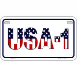 USA 1 Novelty Metal License Plate 7" x 4" (MP)