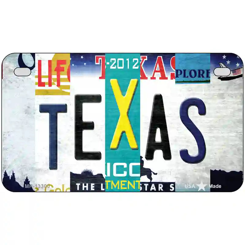 Texas Strip Art Novelty Metal License Plate Tag 7" x 4" (MP)