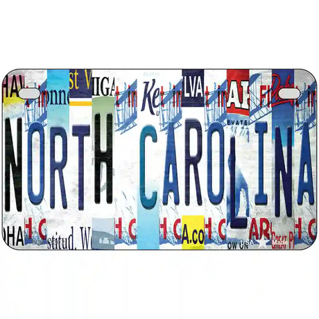 North Carolina Strip Art Novelty Metal License Plate Tag 7" x 4" (MP)