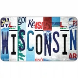 Wisconsin Strip Art Novelty Metal License Plate Tag 7" x 4" (MP)