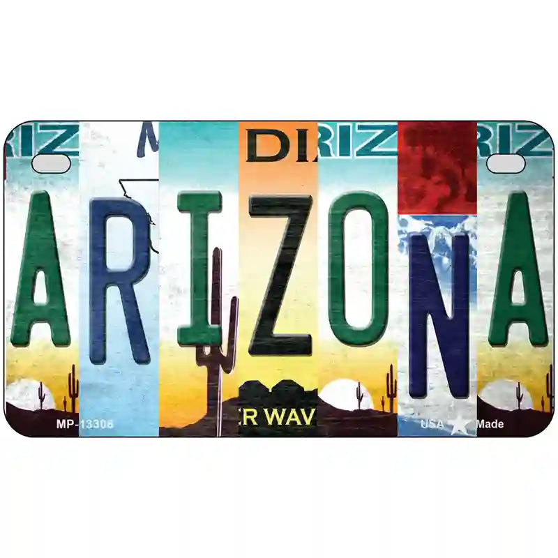 Arizona Strip Art Novelty Metal License Plate Tag 7" x 4" (MP)