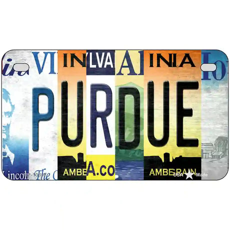 Purdue Strip Art Novelty Metal License Plate Tag 7" x 4" (MP)