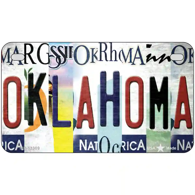 Oklahoma Strip Art Novelty Metal License Plate Tag 7" x 4" (MP)