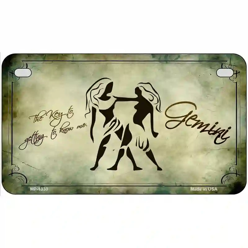 Gemini Zodiac Novelty Metal License Plate 7" x 4" (MP)