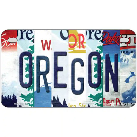 Oregon Strip Art Novelty Metal License Plate Tag 7" x 4" (MP)