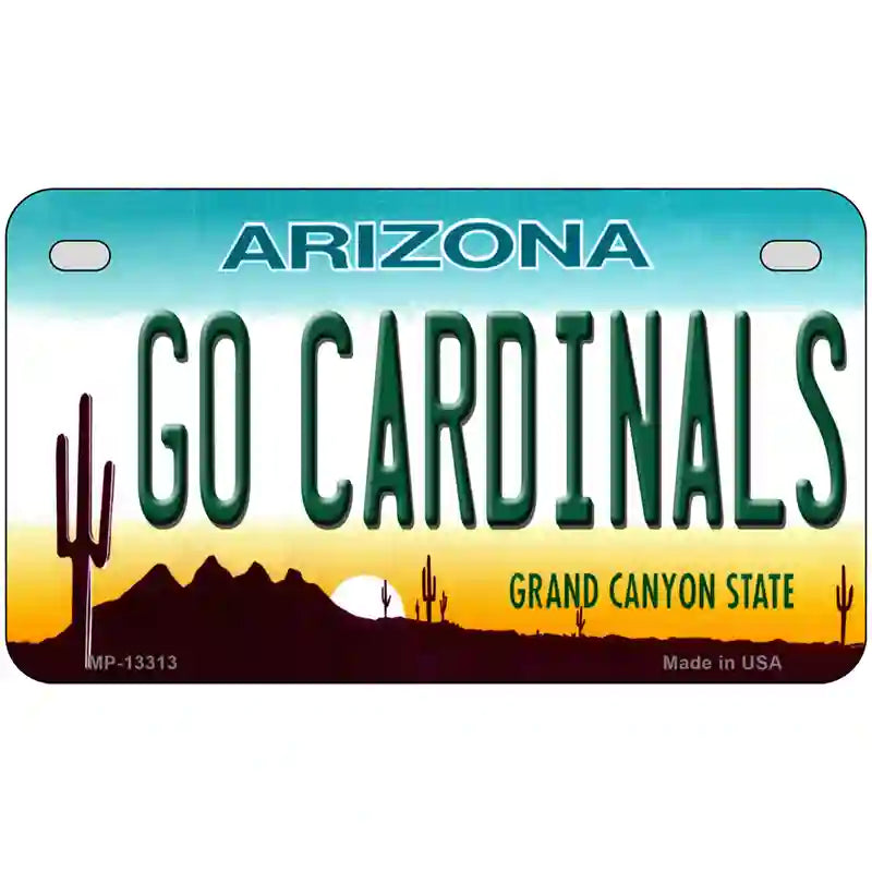 Go Cardinals Novelty Metal License Plate Tag 7" x 4" (MP)