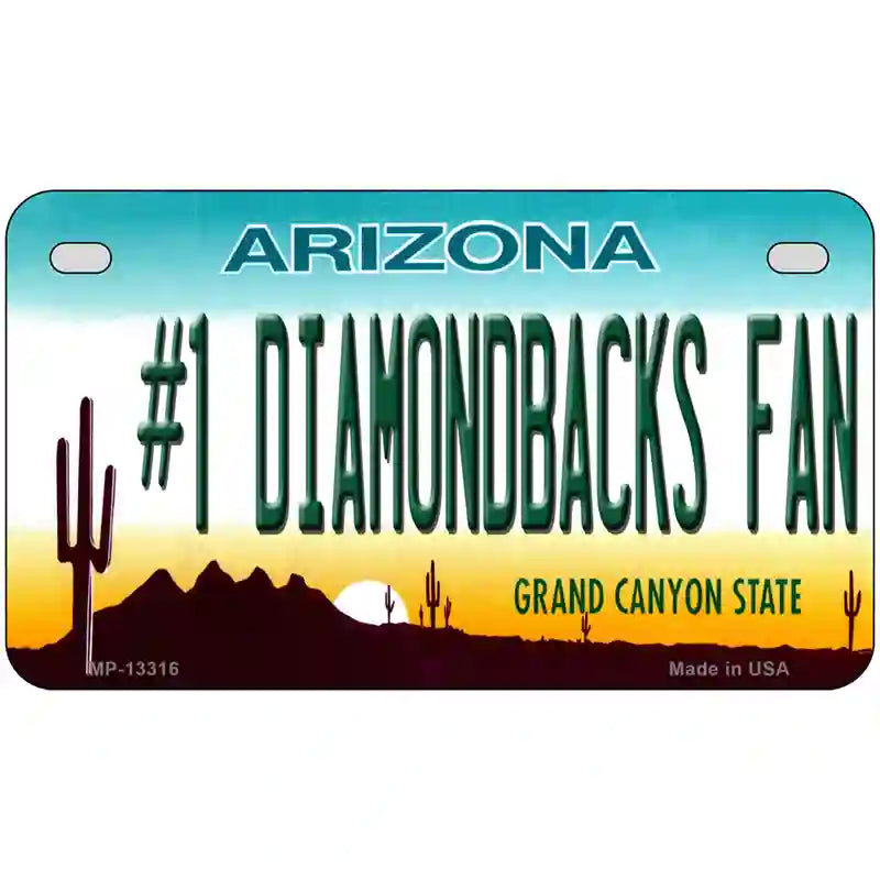 Number 1 Diamondbacks Fan Novelty Metal License Plate Tag 7" x 4" (MP)