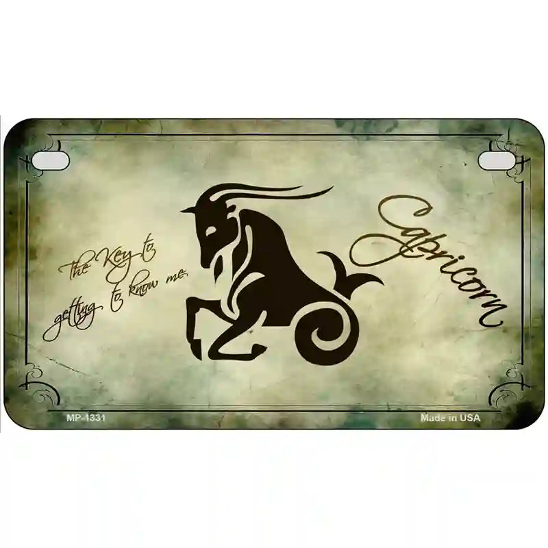 Capricorn Zodiac Novelty Metal License Plate 7" x 4" (MP)