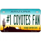 Number 1 Coyotes Fan Novelty Metal License Plate Tag 7" x 4" (MP)